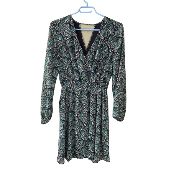 Mango green/black dress - Picture 1 of 6